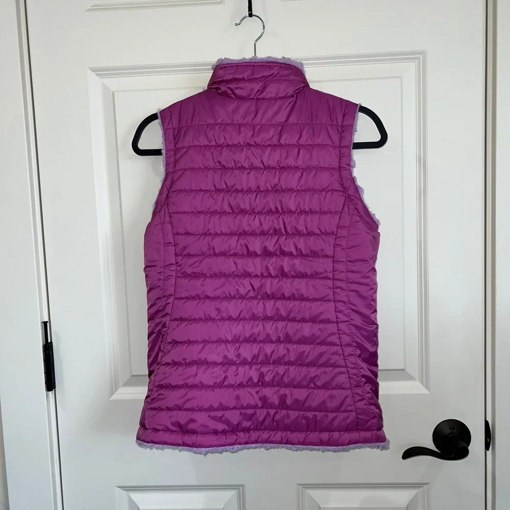 The North Face Girls Reversible Fuzzy Fleece Zip Up Vest‎ Size Large (14/16)